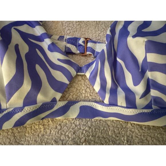 NWT Purple & White Keyhole zebra print bralette by Shade & Shore. - Picture 6 of 8